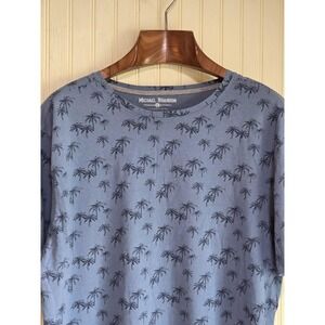 Michael Brandon Shirt Mens 2XL Palm Tree Allover Print‎ Short Sleeve Crewneck